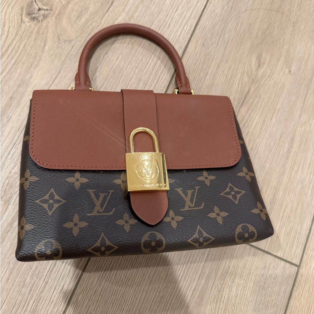 Louis Vuitton Brown and Tan Satchel with Gold Lock